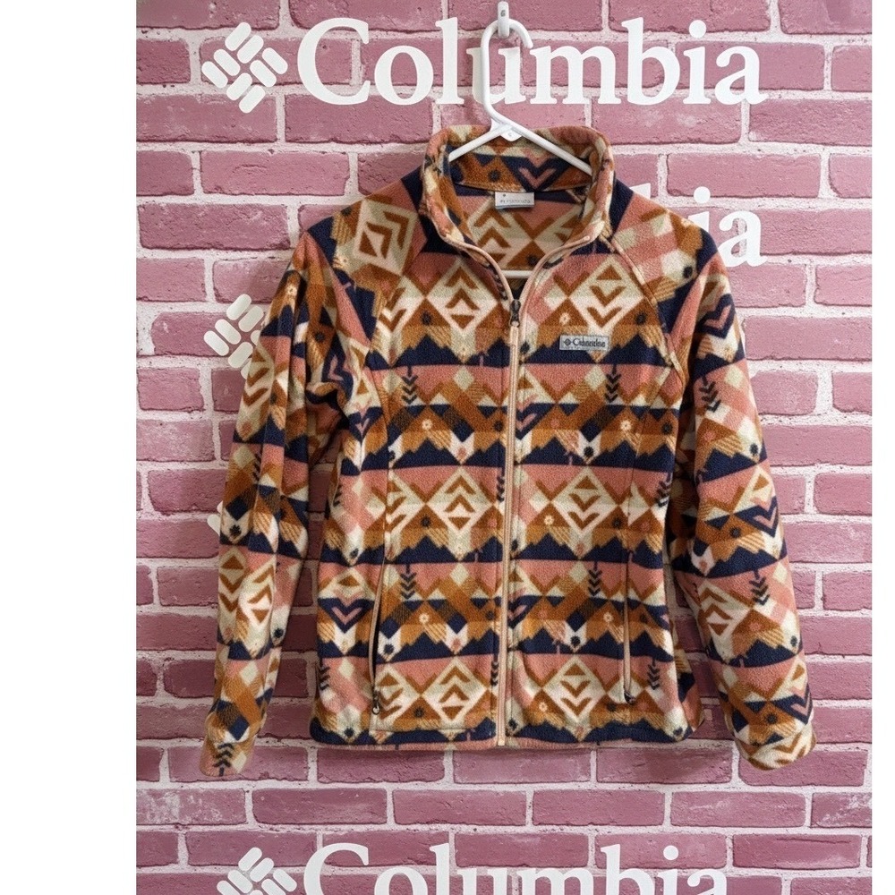 🔥Columbia🩷💛🩷  Full Zip Fleece Jacket Southwestern Aztec boho geometric-s‎